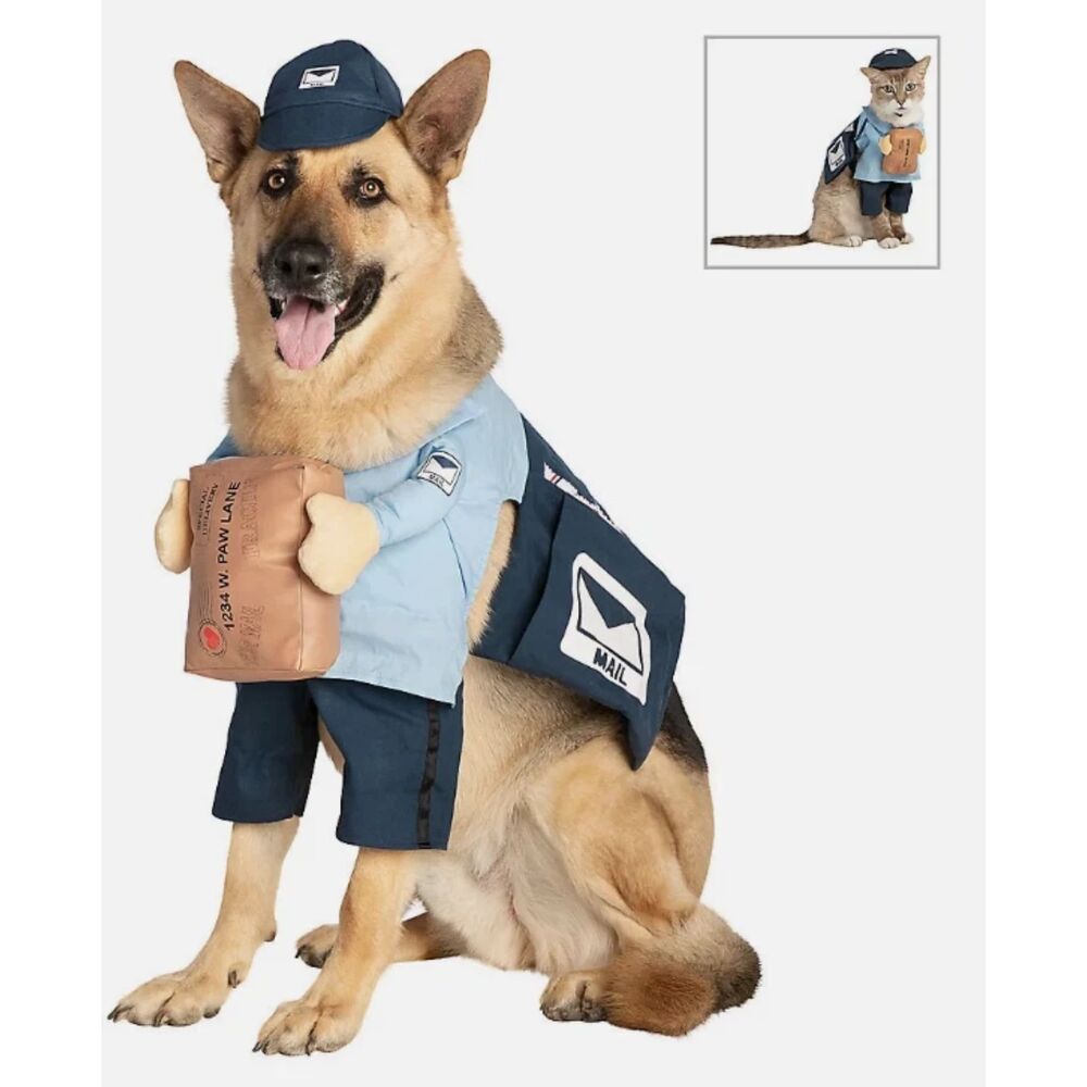 Dog Halloween Custom for pets-Mailman/Mailperson Delivery Size Med-XL** NO CAP**